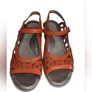 Naot Orange Women's Sandals With Red Accents.  Women's Size 9.5 Casual